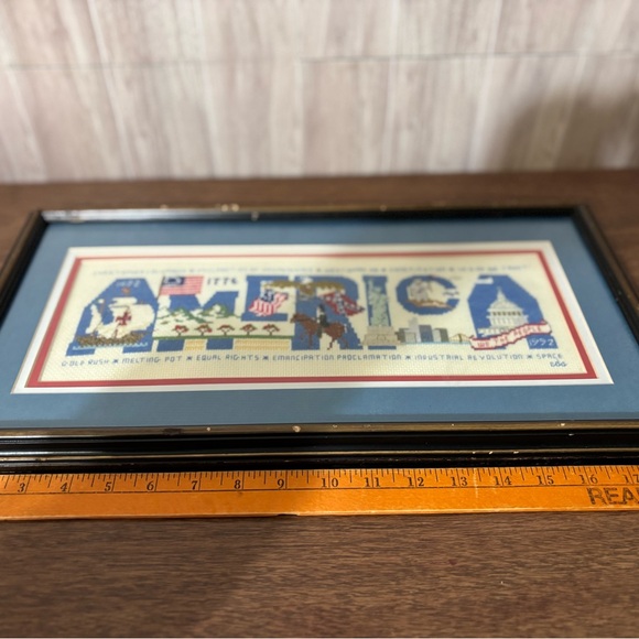 American Heritage Cross-Stitch in Blue Frame Patriotic - Picture 6 of 9